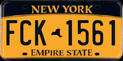 NY license plate FCK1561