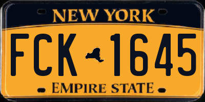 NY license plate FCK1645