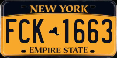 NY license plate FCK1663