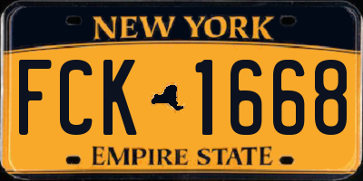 NY license plate FCK1668