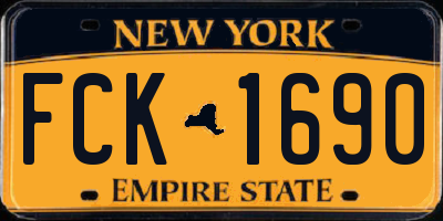 NY license plate FCK1690