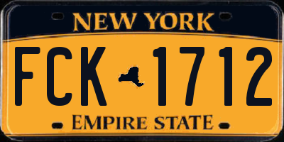 NY license plate FCK1712