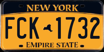 NY license plate FCK1732