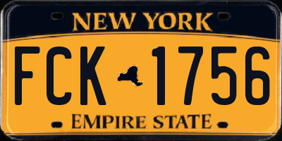 NY license plate FCK1756
