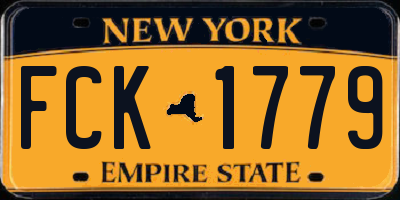 NY license plate FCK1779