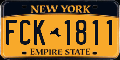 NY license plate FCK1811