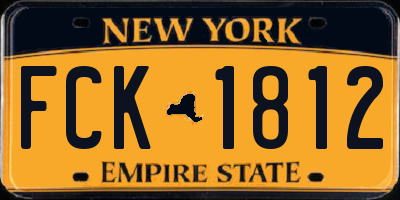 NY license plate FCK1812