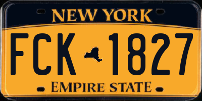 NY license plate FCK1827