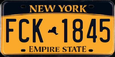 NY license plate FCK1845