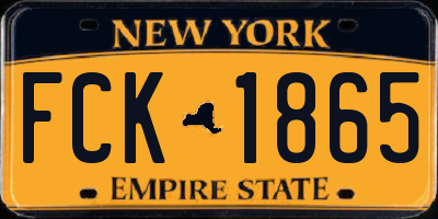 NY license plate FCK1865