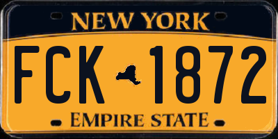 NY license plate FCK1872