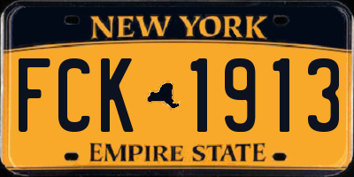 NY license plate FCK1913