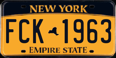 NY license plate FCK1963
