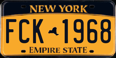 NY license plate FCK1968