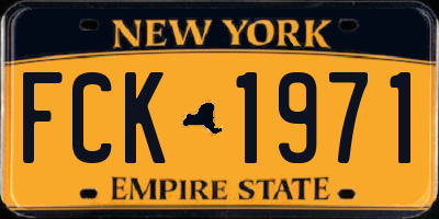 NY license plate FCK1971