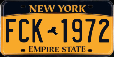 NY license plate FCK1972