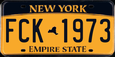NY license plate FCK1973