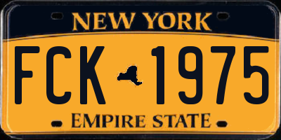 NY license plate FCK1975
