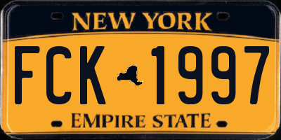 NY license plate FCK1997