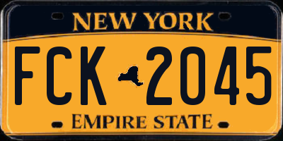 NY license plate FCK2045