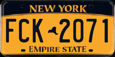 NY license plate FCK2071
