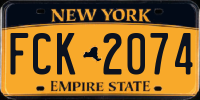 NY license plate FCK2074