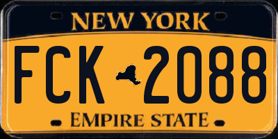 NY license plate FCK2088