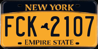 NY license plate FCK2107