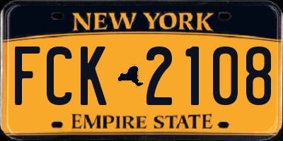 NY license plate FCK2108