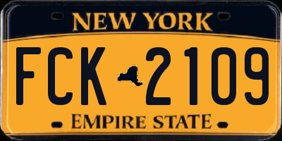 NY license plate FCK2109
