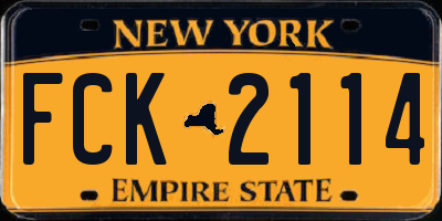 NY license plate FCK2114