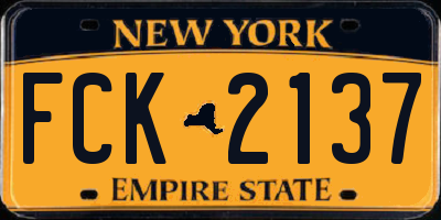 NY license plate FCK2137