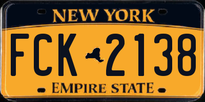 NY license plate FCK2138
