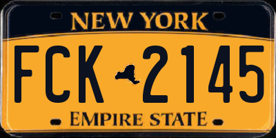NY license plate FCK2145