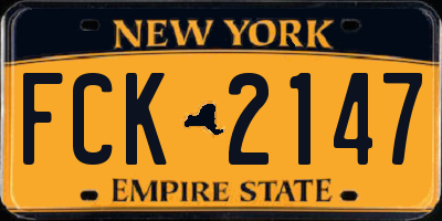 NY license plate FCK2147