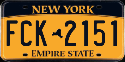 NY license plate FCK2151