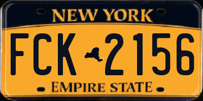 NY license plate FCK2156