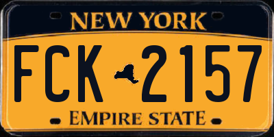 NY license plate FCK2157