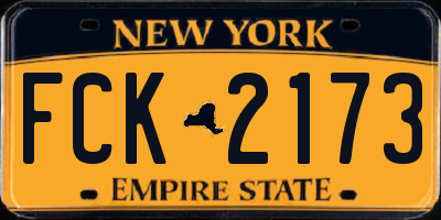 NY license plate FCK2173
