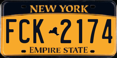 NY license plate FCK2174
