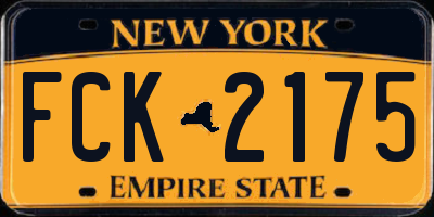 NY license plate FCK2175