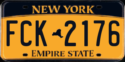 NY license plate FCK2176