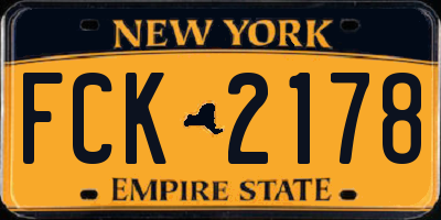 NY license plate FCK2178