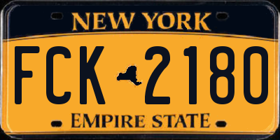 NY license plate FCK2180