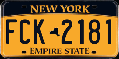 NY license plate FCK2181