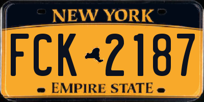 NY license plate FCK2187