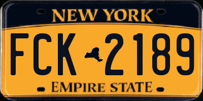 NY license plate FCK2189