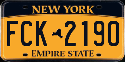 NY license plate FCK2190