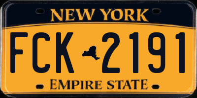 NY license plate FCK2191