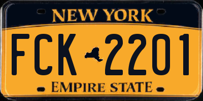 NY license plate FCK2201